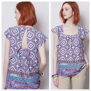 Meadow Rue Flutter Sleeve Blouse